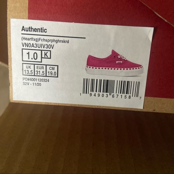 Vans shoes for kids, pink with hearts - Picture 4 of 5